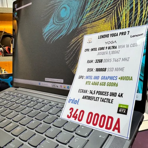 LENOVO YOGA PRO 7 INTEL CORE 9 ULTRA 185H NVIDIA RTX 4060 32GB RAM 1TB SSD