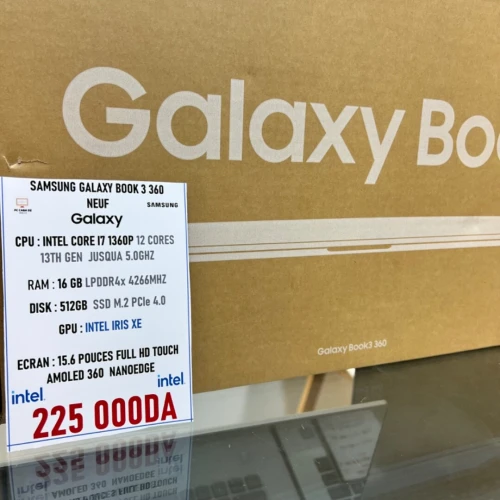 SAMSUNG GALAXY BOOK 3 X360 I7 13 TH GEN 16GB RAM 512GB SSD ECRAN 15POUCES FULLHD AMOLED