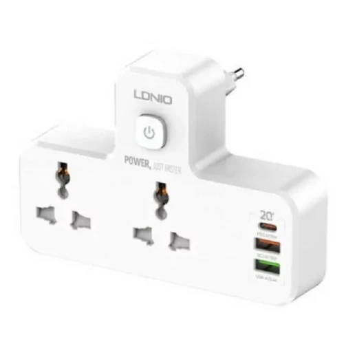Multiprise LDNIO SC2311 avec 3 USB 20W et 2 prises électriques et veilleuse