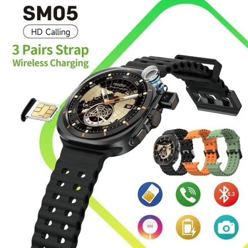 Smartwatch Modio SM05 AVEC PUCE ET 3 BRACELET SIM APPEL ET CAMERA