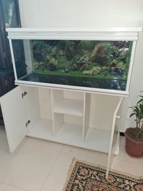 Aquarium 1,2m avec meuble d'origine Blanc avec Équipements