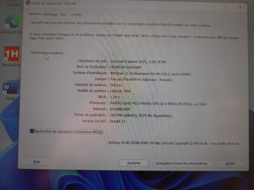 dell latitude 7490 14" i7-8eme 8/512