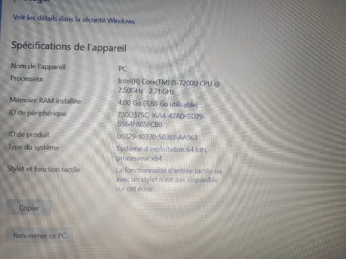 Lenovo i5 7ém français