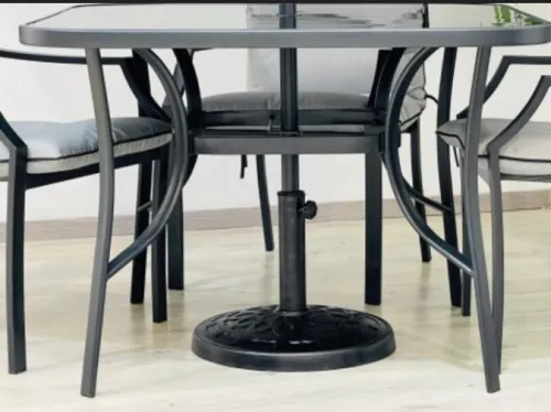 Tables de Jardin avec parasol En Aluminium 04 chaise