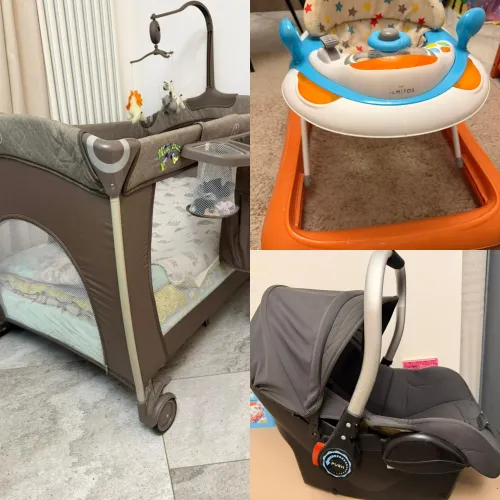 Lit bébé + Siège auto + Trotteur à vendre