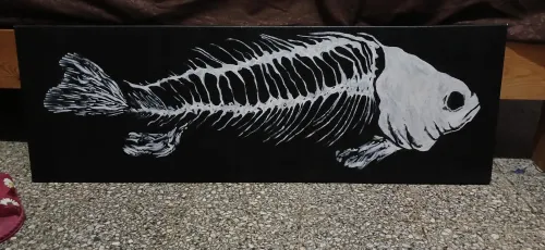 Tableau de poisson peinture acrylique