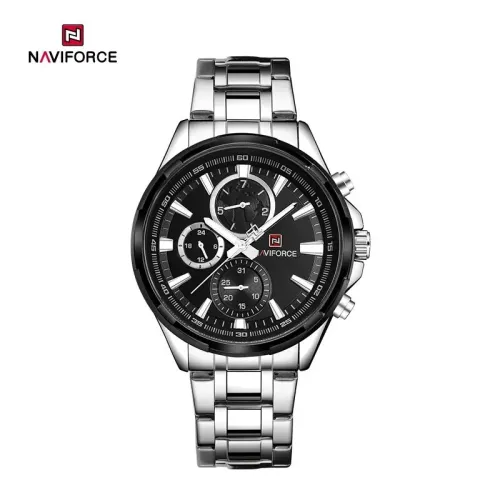   NAVIFORCE-Montre de luxe pour Homme originale, étanche, Chronographe, double bracelet cuir, Quartz
