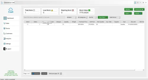 POS(logiciel de point de vente) avec une imprimante de ticket de prix et code barre