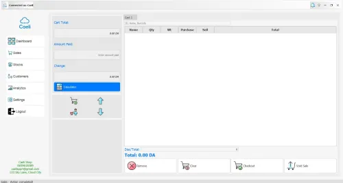 POS(logiciel de point de vente) avec une imprimante de ticket de prix et code barre
