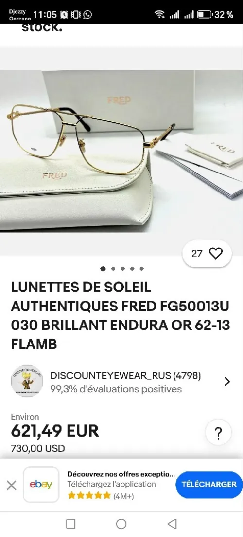 Lunette fred original venu de France état 9/10
