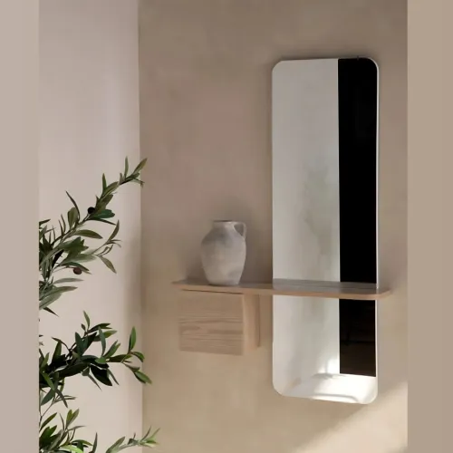 Console d'entrée 80x120 cm en MDF avec miroir