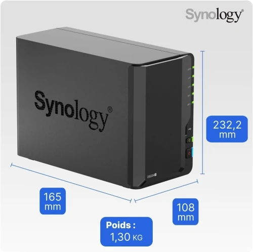 DS224+ Bt NAS 2 emp. 2.0/2.7 GHz 64b QuadCore 2Go 2 LAN GbE USB3.2