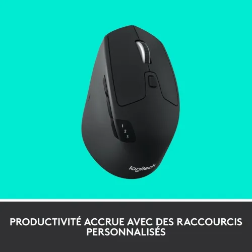 Logitech M720 Triathlon Souris Sans Fil Multidispositif, Bluetooth Récepteur USB, 1000 PPP, 6 B