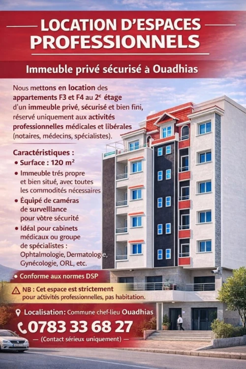 Location Appartement F4 Tizi Ouzou Ouadhia