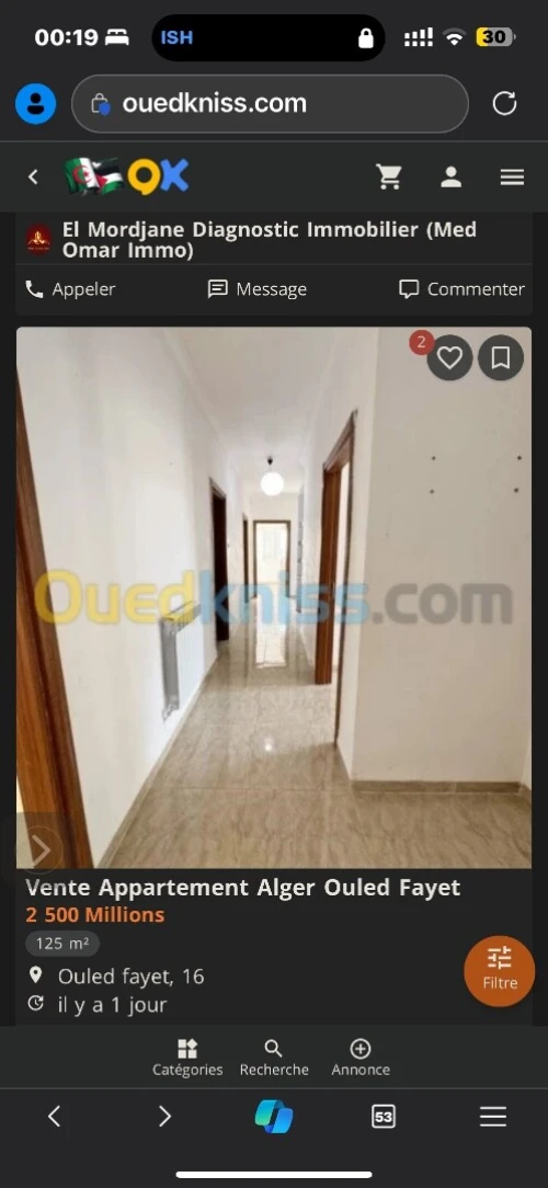 Vente Appartement F5 Alger Ouled fayet