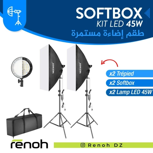 KIT Softbox LED 45w Lumière continue