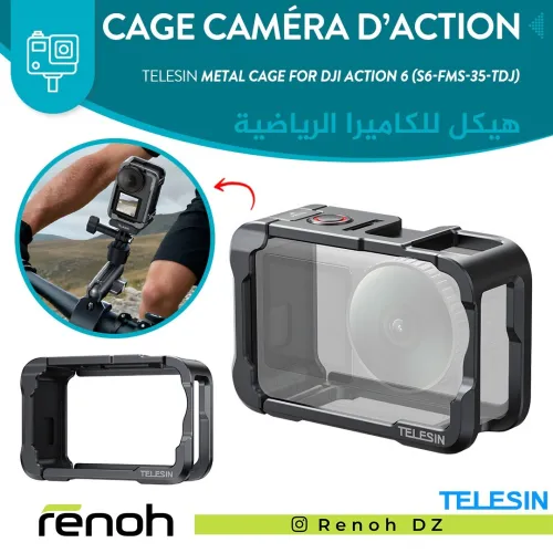 Cage Caméra Action TELESIN METAL CAGE Pour DJI ACTION 6 ( S6-FMS-35-TDJ )