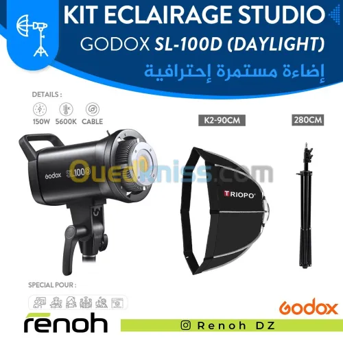 Kit Eclairage Studio GODOX SL100D (K2-90cm)