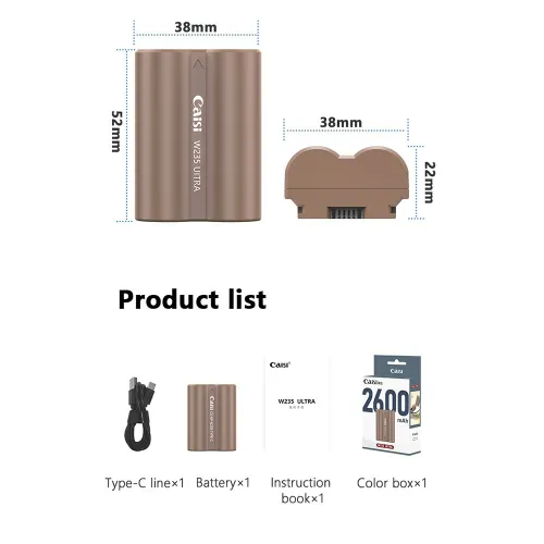 Batterie Caméra CAISI CS-NP W235 ULTRA (TYPE-C)
