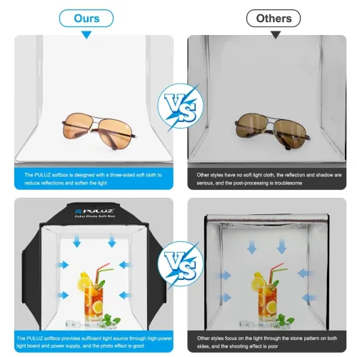 Lightbox PULUZ 40cm AVEC 3 SOURCES LUMIÉRE