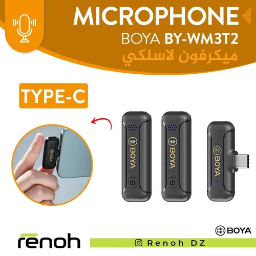 BOYA - BY-WM3T2  Microphone sans fil à condensateur 50m  2 émetteur 1 récepteur 