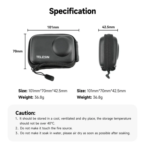 Pochette Caméra Action TELESIN CAMERA STORAGE PROTECTIVE BAG Pour DJI ACTION 3/4/5 Pro (OA-BAG-002)