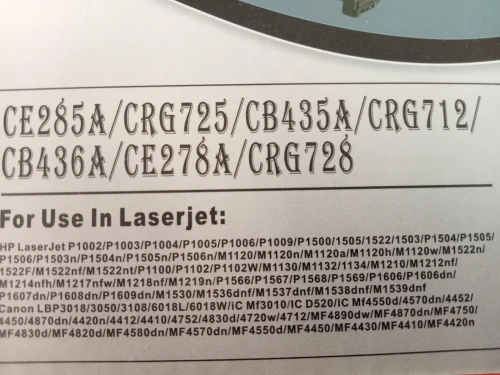 Toner Compatible HP et Canon CE285A/EP725 noir CE285A/CRG725/CB435A/CRG712/CB436A/CE278A/CRG728