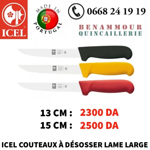 ICEL Couteaux a désosser lame large