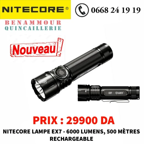 NITECORE LAMPE EX7 6000 LUMENS RECHARGEABLE 