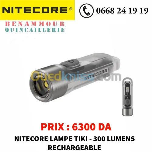 NITECORE LAMPE TIKI 300 LUMENS RECHARGEABLE 