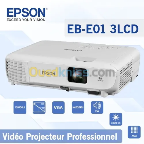 DATASHOW EPSON EB E01 - 3300 LUMENS