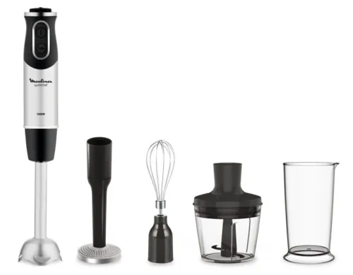 Moulinex Mixeur Plongeur Quickchef 4En1- 10 Vitesses, 1000W- Dd65H810-Noir-Inox