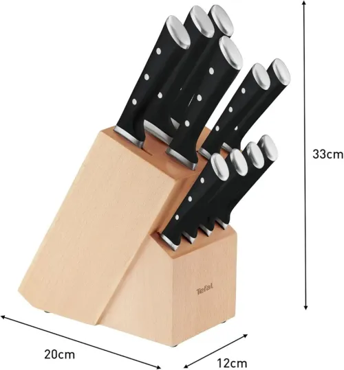 Tefal Ice Force Ensemble 11 Pièces Bloc Couteaux De Cuisine + 10 Couteaux, Lames K232S414