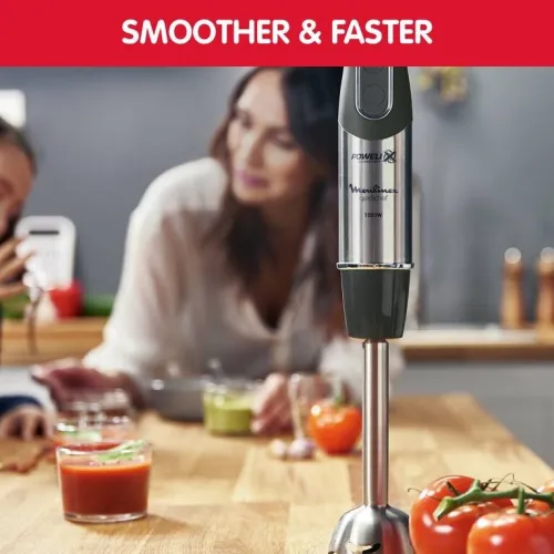 Moulinex Mixeur Plongeur Quickchef 4En1- 10 Vitesses, 1000W- Dd65H810-Noir-Inox