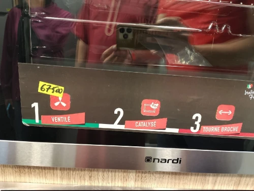 Four encastrable Nardi gaz/électrique ventilé Noir avec afficheur
