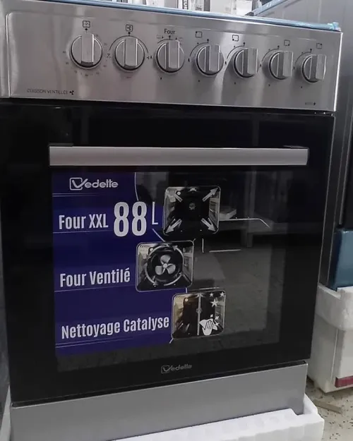 Cuisinière brandt 4 feux vedette inox ventilé