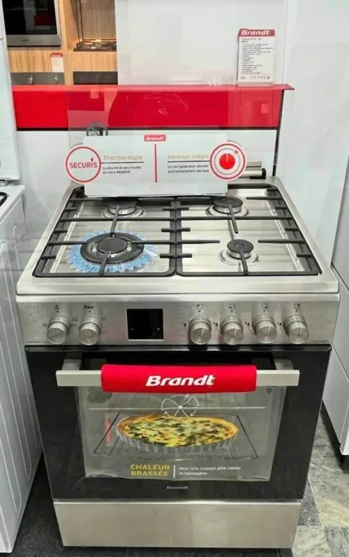Cuisinière brandt 4 feux gaz électrique ventilé
