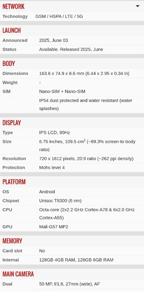ZTE BALDE A76 Zte A76