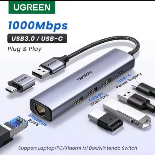 Ugreen Ethernet + USB 3.0 HUB
