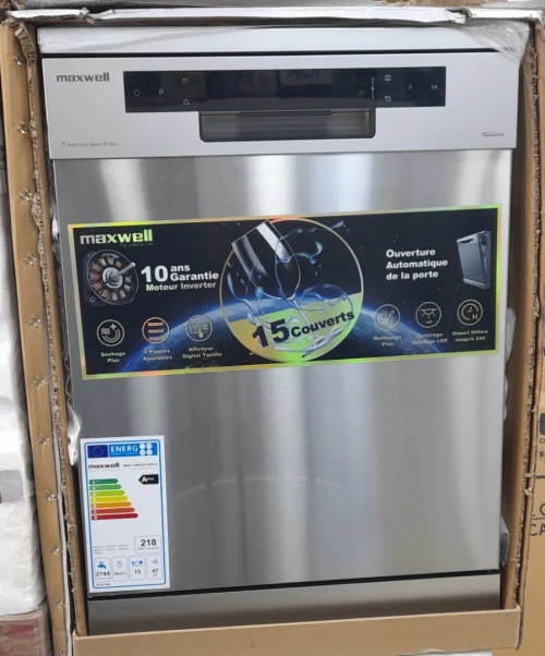 Promotion lave vaisselle maxwell 15 couverts inox 