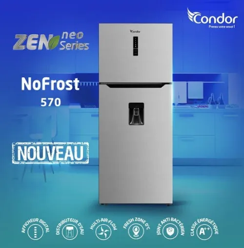Promotion réfrigérateur condor 570l avec distributeur d'eau inox no frost 
