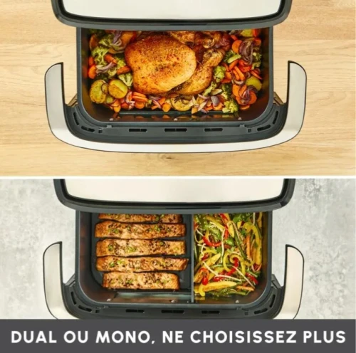 MOULINEX Dual Easy Fry Flex Air Fryer friteuse à air 9L 8 personne