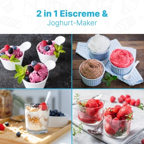 CLATRONIC Ice cream maker Yaourtière et Sorbetière 2en1 100w