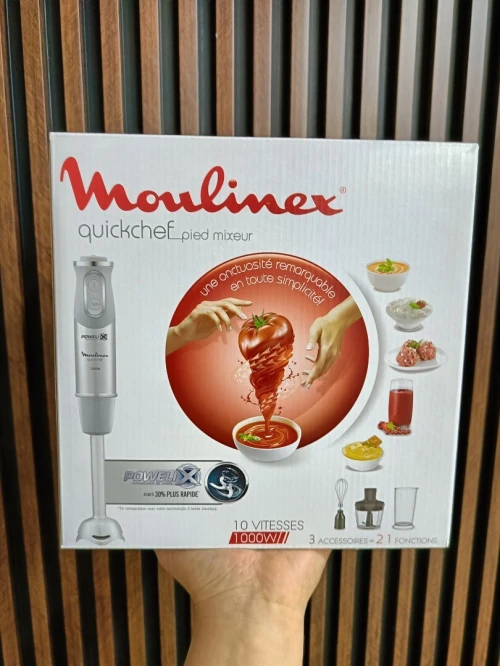 MOULINEX Quick Chef Pied mixeur 3 accessoires 21 Fonctions 10 vitesses 1000w hachoir et fouet