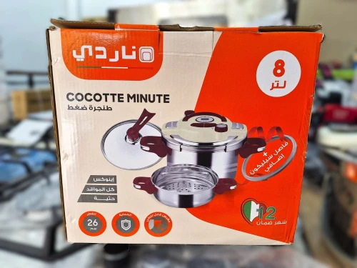NARDI Cocotte minute Clipso INOX 8L 3 Pièces Panier de légume couscousier couvercle en verre