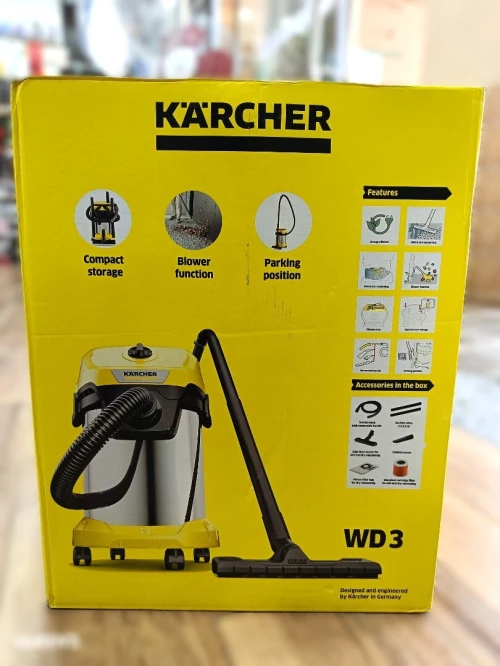 KARSHER Aspirateur eau et poussière WD3 INOX avec sac 1000w