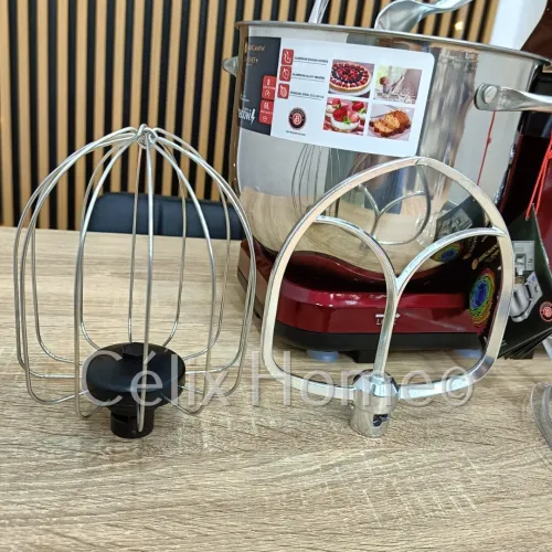BERGMANN Pétrin double crochet SilverChef + 4 accessoires 6L 1.5 Kg 1800w