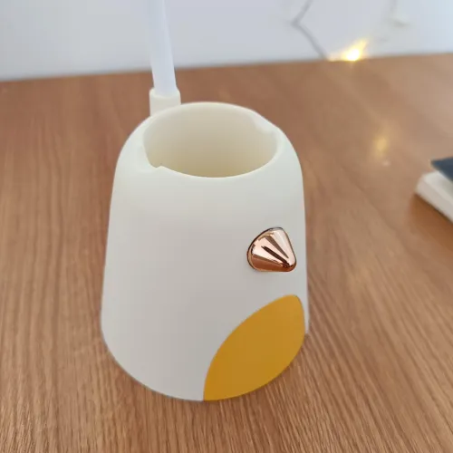 Veilleuse et lampe de bureau rechargeable LED avec porte stylos et support pour smartphone