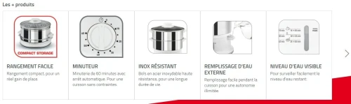 SEB Cuisseur a vapeur 2 Bols inox Série Convenient 6L VC145100