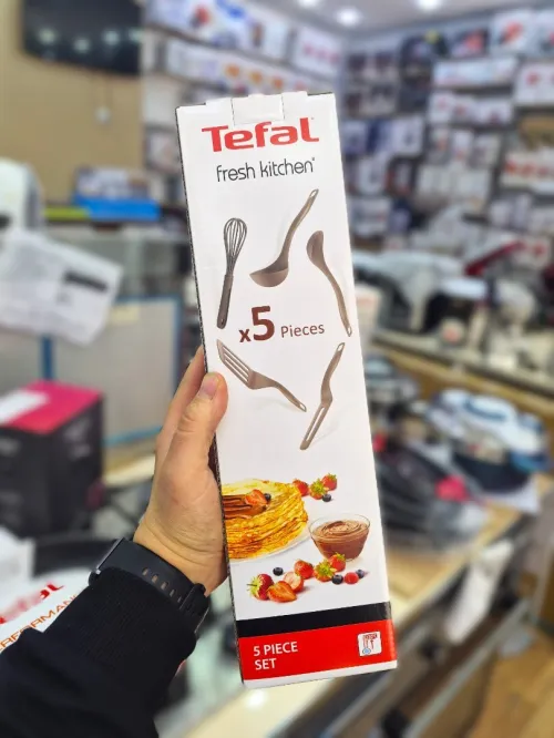TEFAL Fresh Kitchen ensemble de cuisine 5 pcs (fouet, louche, spatule à crêpes, spatule longue, cuillère)